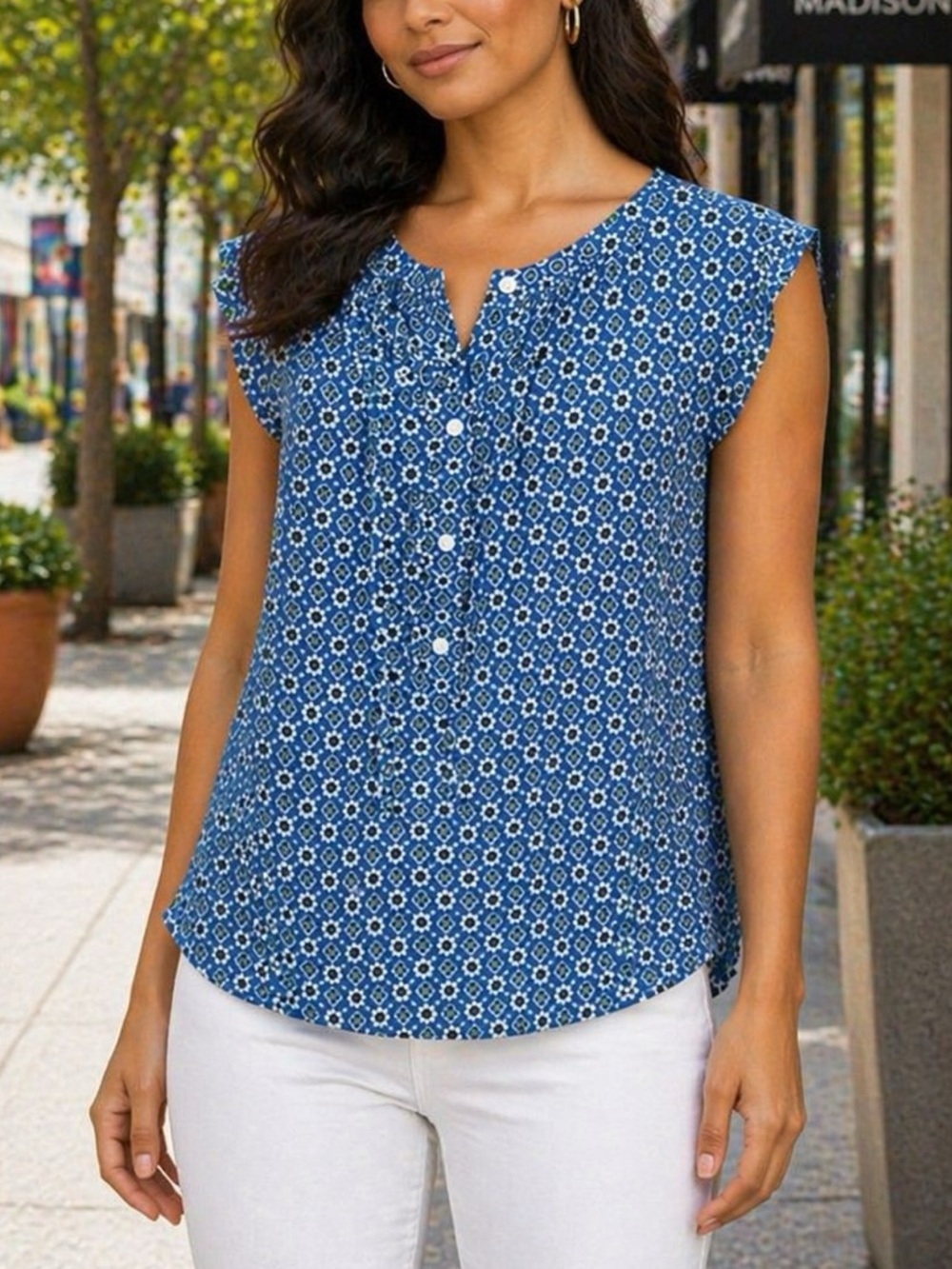 LOFT Blue Sleeveless Top